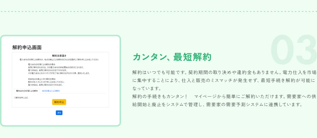 カンタン、最短解約